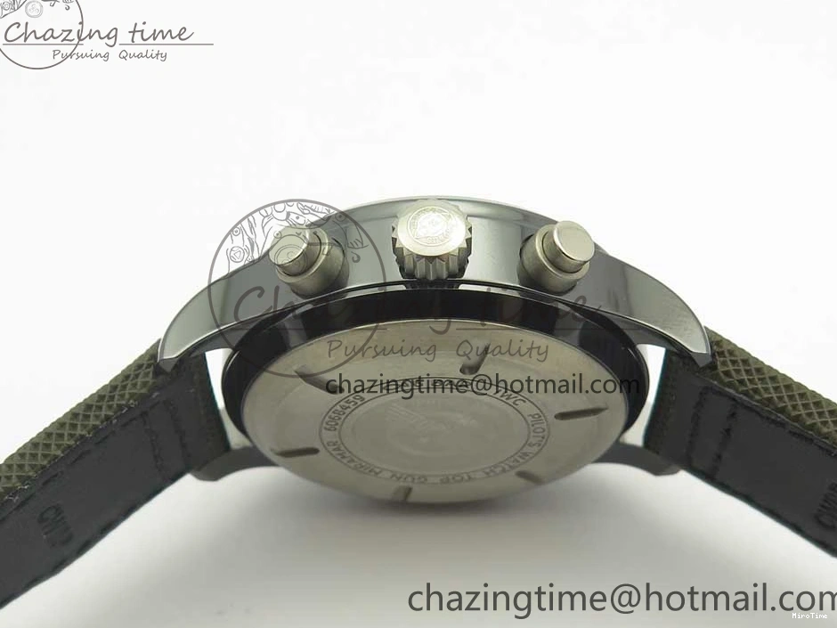 MIROTIME 0216 Classic PILOT IW389001 ZF 1:1 Best Edition Ceramic Case Green Dial on Green Nylon Strap A7750 (Function Same As Genuine) 7160